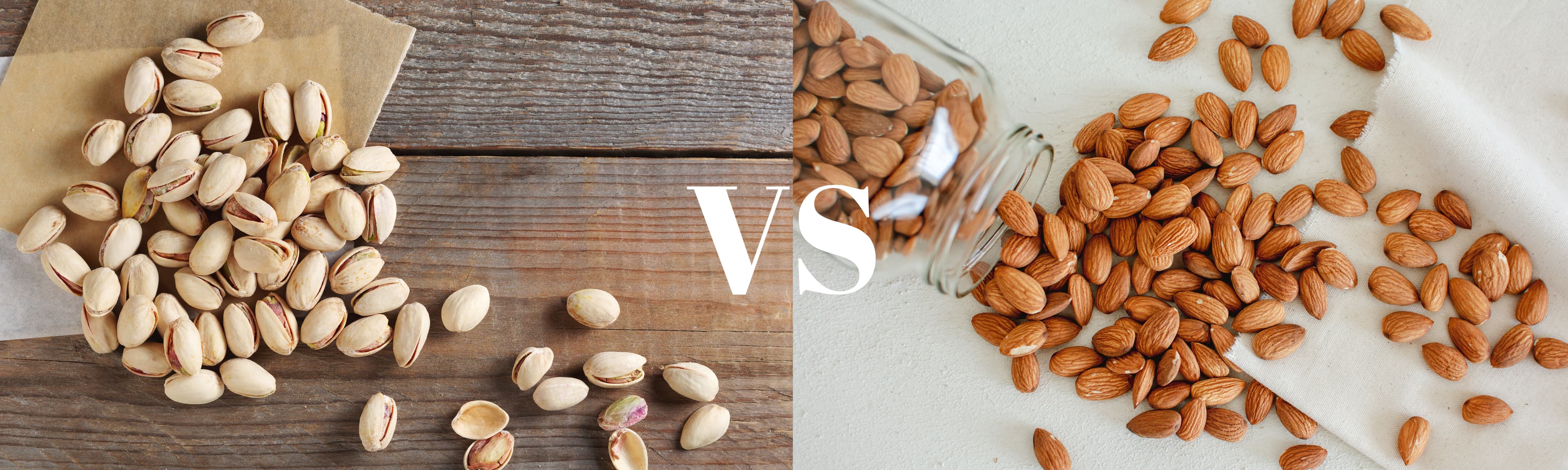 Pistachios vs Almonds Banner